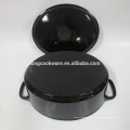 Cacerola / olla / cocotte de hierro fundido esmaltado oval negro para utensilios de cocina / utensilios de cocina